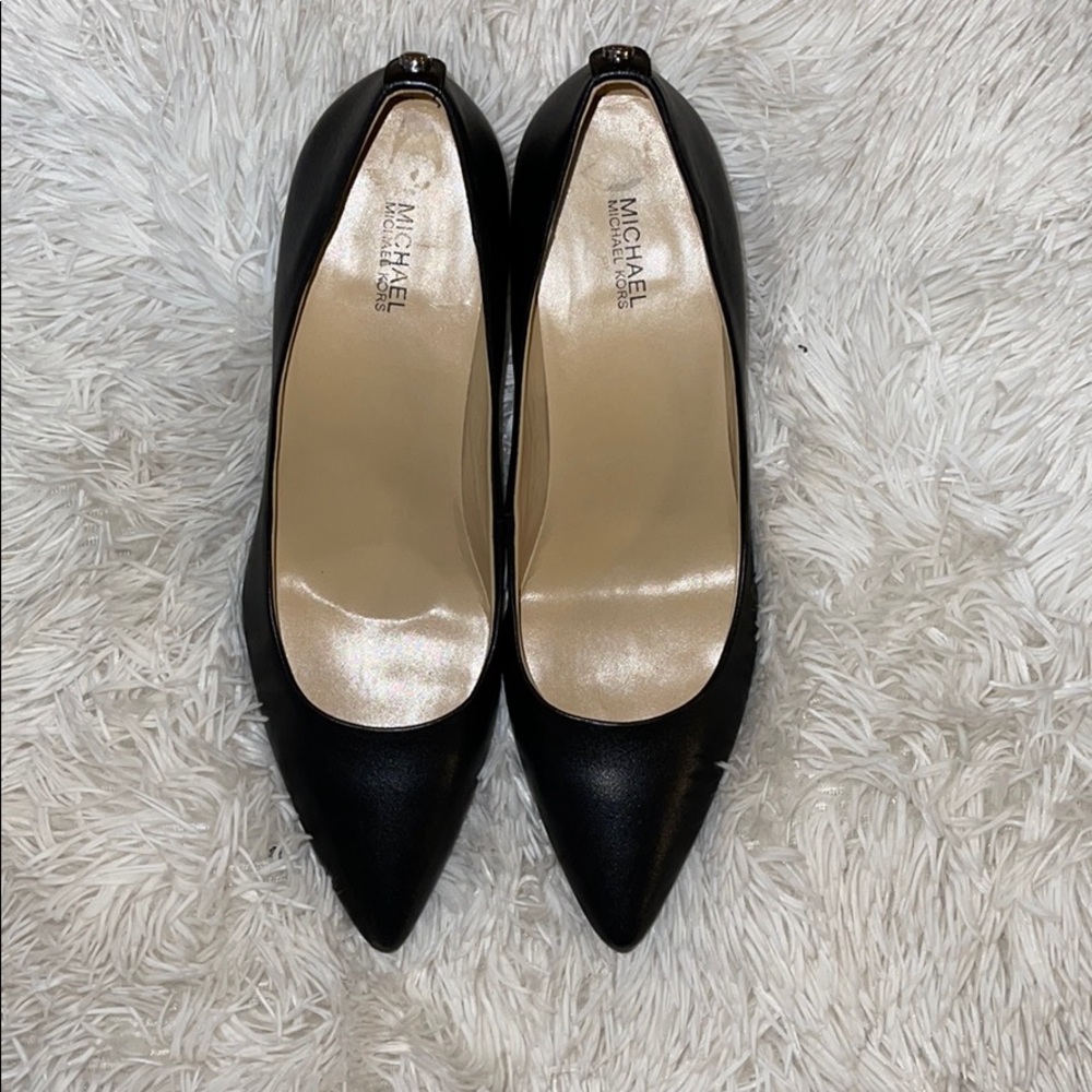 Michael Kors black leather high heels.